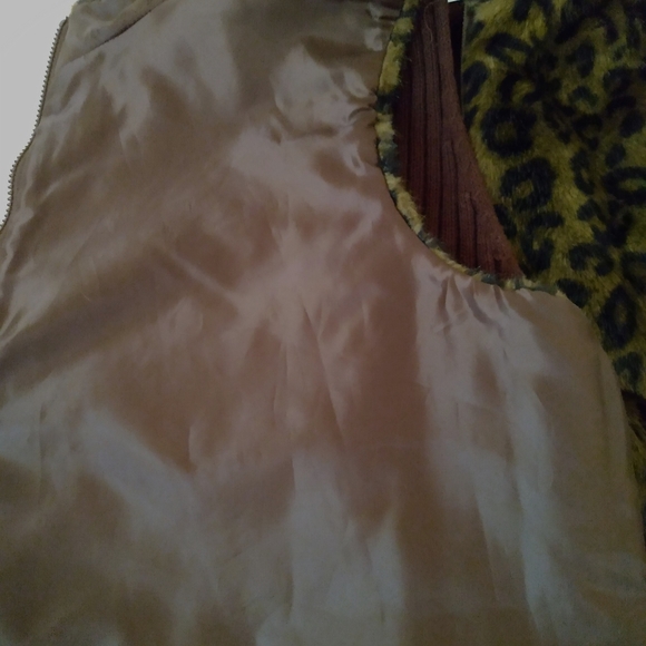 Ms Lee Leopard Brown Animal Print Faux Fur Vest XL - Picture 5 of 9